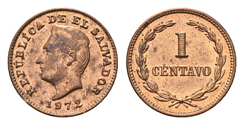 Сальвадор 1 сентаво 1972 KM 135.1 бронза UNC 4697-445