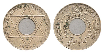 Британская Западная Африка 1/10 пенни 1908 Эдуард VII (1901-1910) KM 3 медно-никель 4655-451