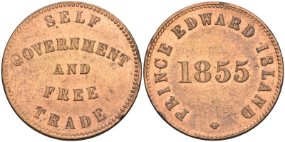 Канада 1/2 пенни 1855 Edward Island, торговый жетон  медь    4601-1034