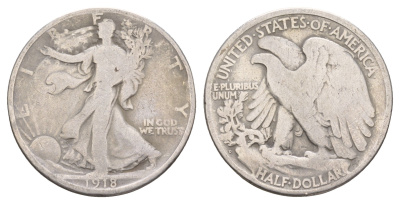 США 1/2 доллара (50 центов) 1918 D KM 142 серебро    5010-1741