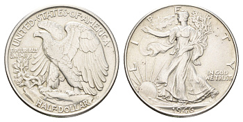 США 1/2 доллара (50 центов) 1946 KM 142 серебро 3711-915