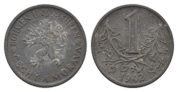 Богемия и Моравия 1 крона 1942 KM 4 цинк 4648-735