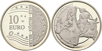 Бельгия 10 евро 2004 Расширение Европейского Союза KM 234 серебро PROOF 11-077-31