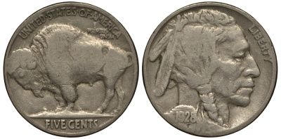 США 5 центов 1928 индеец, бизон KM 134 медно-никель 1528-711