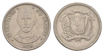 Доминиканская Республика (Доминикана) 25 сентаво 1978 KM 51 медно-никель 4654-625