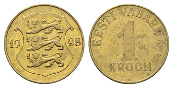 Эстония 1 крона 1998 KM 35 латунь 4688-651