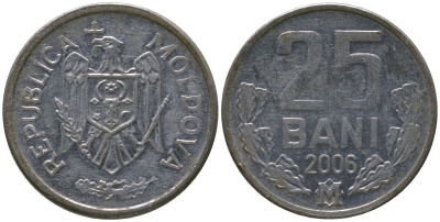 Молдавия 25 бани 2006 KM 3 алюминий 4549-1019