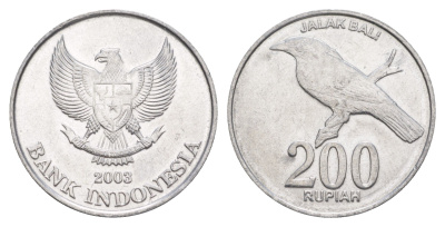 Индонезия 200 рупий 2003 KM 66 алюминий UNC 4650-652