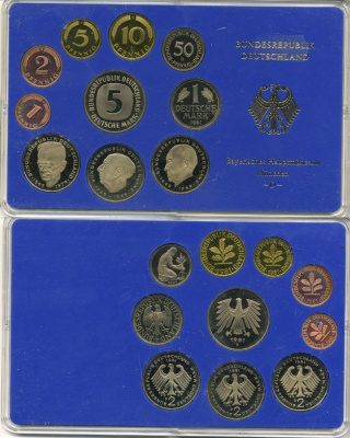 ФРГ государственный набор из 10 монет 1981 D    PROOF  3-5-3-05