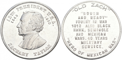 США МЕДАЛЬ ND 12-ЫЙ ПРЕЗИДЕНТ ЗАКАРИ ТАЙЛОР 28 мм алюминий 73-346