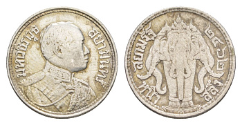 Таиланд 1 салунг 1919 BE 2462, Рама VI (Вачиравуд) (1910-1925) Y 43a серебро 3896-1411