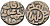 Индия 2 гани 1266-1287 AD Делийский Султанат, Ghiyath al-Din Balban биллон 192-717