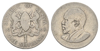 Кения 1 шиллинг 1968 Джомо Кениата KM 5 медно-никель 4675-517