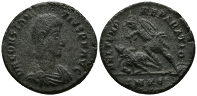 Римская Империя центенионалий 351 - 354 Констанций II FEL TEMP REPARATIO Кизик Good Very fine RIC 108 бронза 1073-6-42