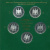 ФРГ набор из 5 штук по 10 марок 2000 A, D, F, G, J, Карл Великий, кафедральный собор в Ахене KM 200 серебро PROOF 6-5-2-8