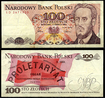 Польша 100 злотых 1986 1 июня 1986, Людвиг-Фаддей Варынский Pick 143е бумага 6287-18-3-2