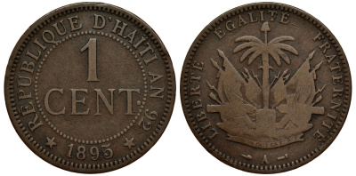 Гаити 1 сантим 1895 А KM 48 бронза 272-344