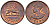 Эфиопия 1 цент 1943-1944 EE 1936, Хайле Селассие I, второе правление (1930-1936)  KM 32 медь 4564-653