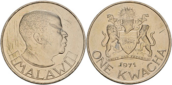 Малави 1 квача 1971 KM 12 медно-никель UNC 4125-725