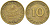 ФРГ 10 ПФЕННИГОВ 1949 G KM 103, J.378 сталь плакированная латунью 113-1041