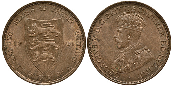 Джерси 1/24 шиллинга 1911 Георг V (1910-1936) KM 11 бронза UNC 650-425