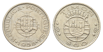 Португальский Тимор 60 сентаво 1958 год-тип KM 12 медь цинк никель 4669-749