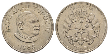 Тонга 1 паанга 1968 Тауфа’ахау Тупоу IV KM 33 медно-никель UNC 5010-1331