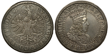 Австрия, Священная Римская империя 2 талера ND (1654) Эрцгерцог Фердинанд Карл (1632-1662) Dav. 3364 серебро 10-016-19