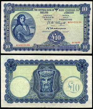 Ирландия 10 фунтов 1955 21 октября 1955, Леди Лавери Pick 56c бумага 451-152-1