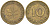 ФРГ 10 пфеннигов 1950 F KM 108, J. 383 сталь плакированная латунью 53-1044