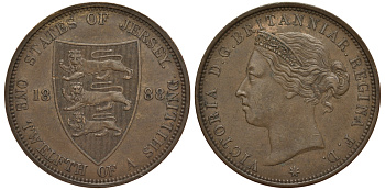 Джерси 1/12 шиллинга 1888 Виктория (1837-1901) KM 8 бронза 650-321