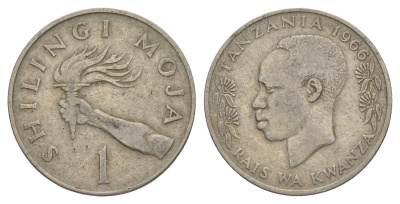 Танзания 1 шиллинг 1966 KM 4 медно-никель 4641-943