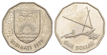 Кирибати 1 доллар 1979 тираж 20.000 экземпляров KM 7 медно-никель UNC 1521-733