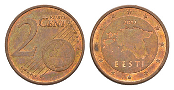 Эстония 2 евроцента 2012 KM 62 сталь плакированная медью 4630-454