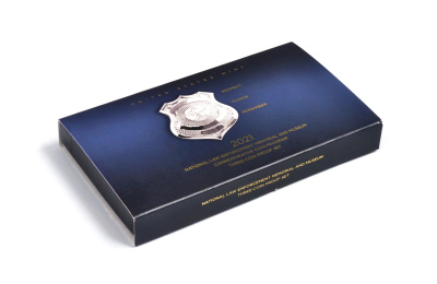 США набор из 3 монет 2021 50 центов + 1 доллар + 5 долларов, юридические службы США (полиция)  золото, серебро, никель  PROOF  4-3-3-19