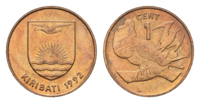 Кирибати 1 цент 1992 KM 1 бронза UNC 4630-1137