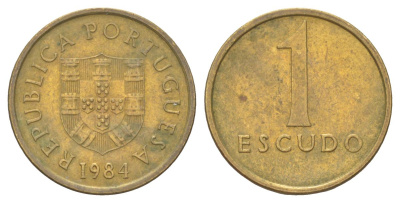 Португалия 1 эскудо 1981 KM 614 никель латунь 4627-917