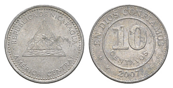 Никарагуа 10 сентаво 2007 KM 105 алюминий 4158-728