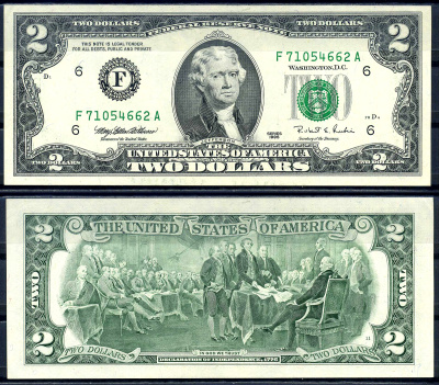 США 2 доллара 1995 F, Атланта, штат Джорджия Pick 497  бумага  aUNC 445-9-1-1