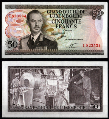 Люксембург 50 франков 1972 Pick 55 a бумага 8603-16-3-1