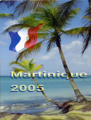 Мартиника набор из 8 монет 2005 1 евроцент-2 евро, европробники, в оригинальном буклете UNC 00-00