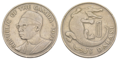 Гамбия 1 даласи 1971 KM 13 медно-никель 4634-744