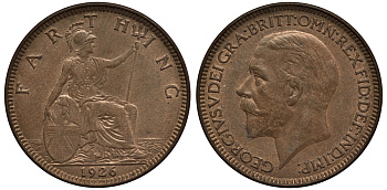 Великобритания 1 фартинг 1926 Георг V (1910-1936) KM 825, Spink 4061 бронза UNC 4114-743