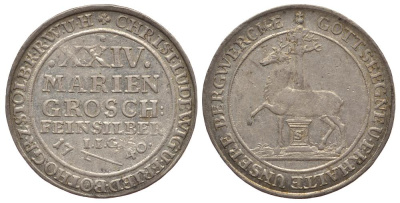 Штольберг-Штольберг 24 мариенгроша 1740 IIG KM 14 серебро 00-809-73