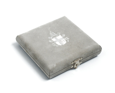 Ватикан 5 евро 2003 R, молитвенный год, в оригинальной коробке с сертификатом KM 354 серебро PROOF 2-4-2-27