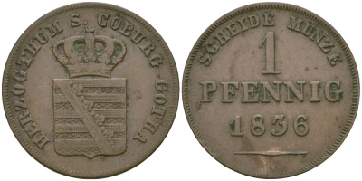 Саксен-Кобург и Гота 1 пфенниг 1836 KM 83 медь 99-732